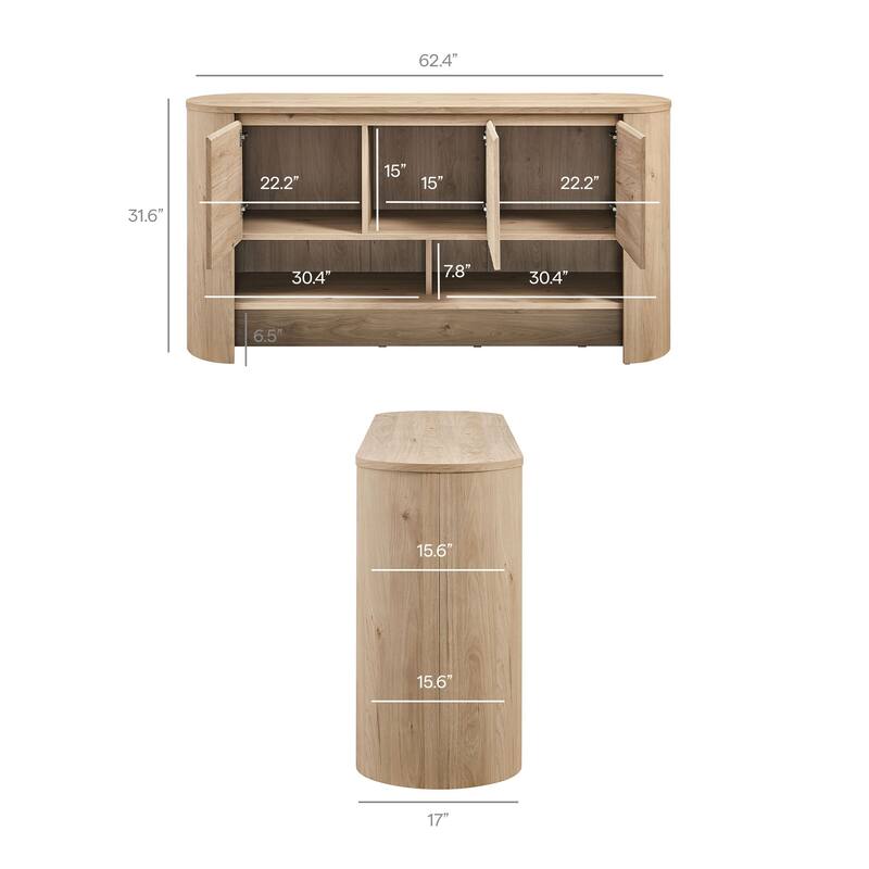 Duval 62 Inch Oval Sideboard