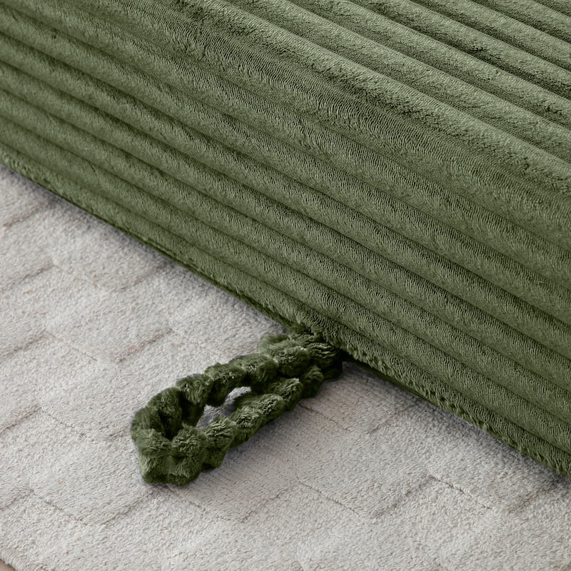 Floor Sofa Couch Convertible Sofa Bed with Storage Pockets, Green Boneless Pull-Out Sofa Bed for Living Room