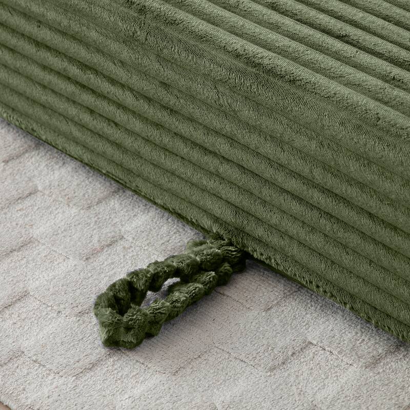 Memory Foam Cloud Loveseat Sofa, 2 in 1 Convertible Folding Couch Bed, No Assembly Compressed Corduroy Floor Lounge Sofa