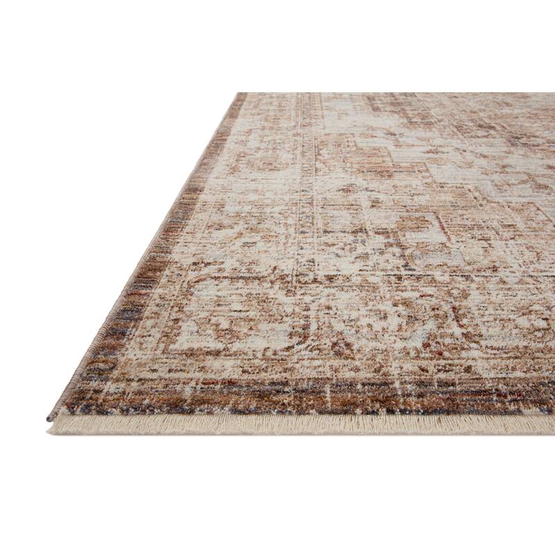 Alexander Home Anniki Distressed Medallion Area Rug with Micro Fringe
