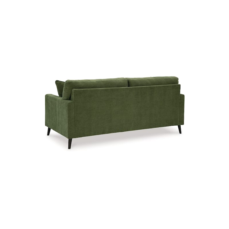 Bixy Sofa, 2 Accent Throw Pillows, 79 Inch Green Tufted Polyester