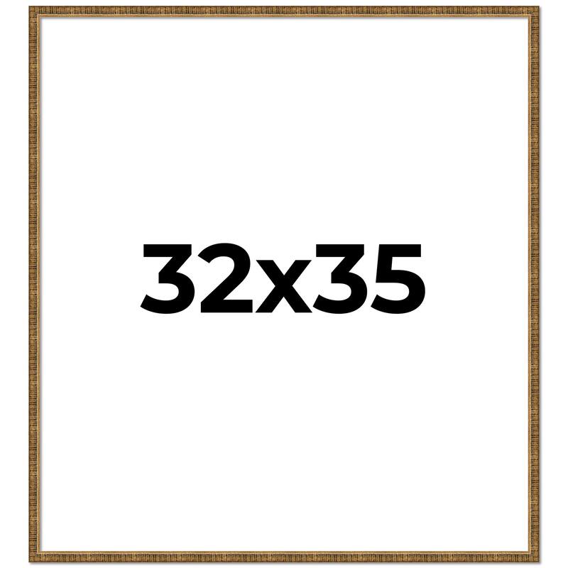 32x35 Frame Gold Kingsley Distressed Solid Wood Picture Frame Width