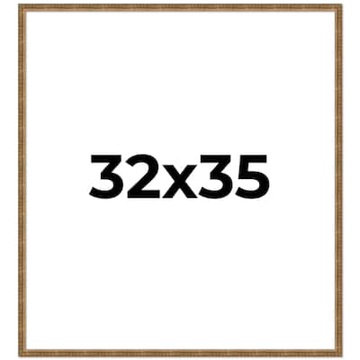 32x35 Frame Gold Kingsley Distressed Solid Wood Picture Frame Width