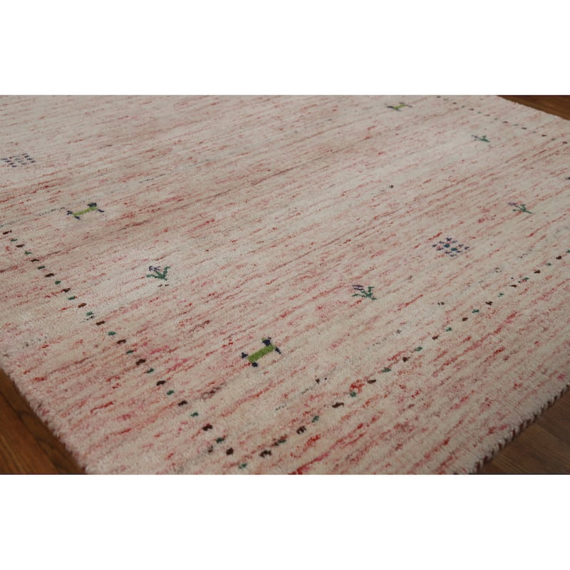 Gabbeh Indian Rug Handmade Multi-Color Tribal Wool Carpet - 3'10" x 5'8" - 3'10" x 5'8" - Multi-Color