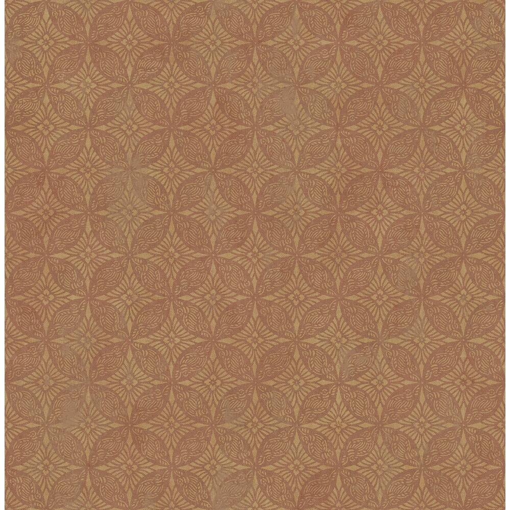 Seabrook Designs Woodcroft Tile Medallion Unpasted Wallpaper