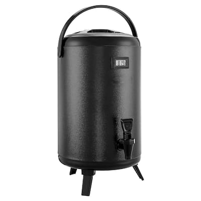3.2 Gal Stainless Steel Insulated Beverage Dispenser with Temp Display for Hot Cold Drink Serve - 9.45 x 9.45 x 14.57 inch