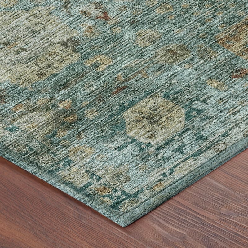 Machine Washable Indoor/ Outdoor Vintage Traditional Chantille Rug