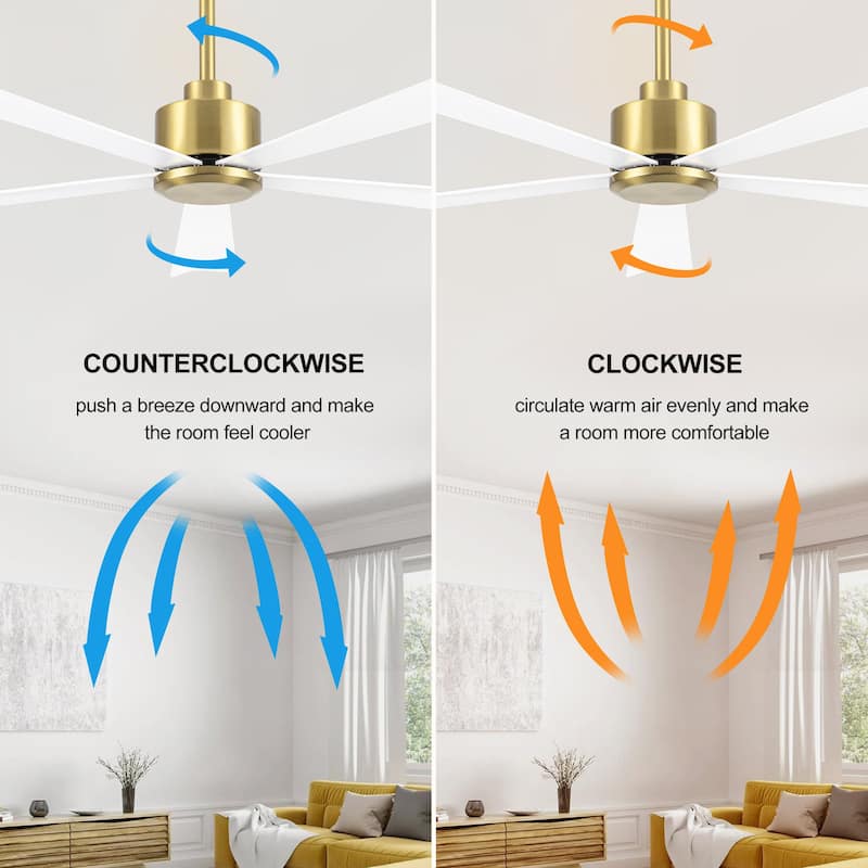 52-Inch Black/White Ceiling Fan with Remote Without Light(5-Blade)