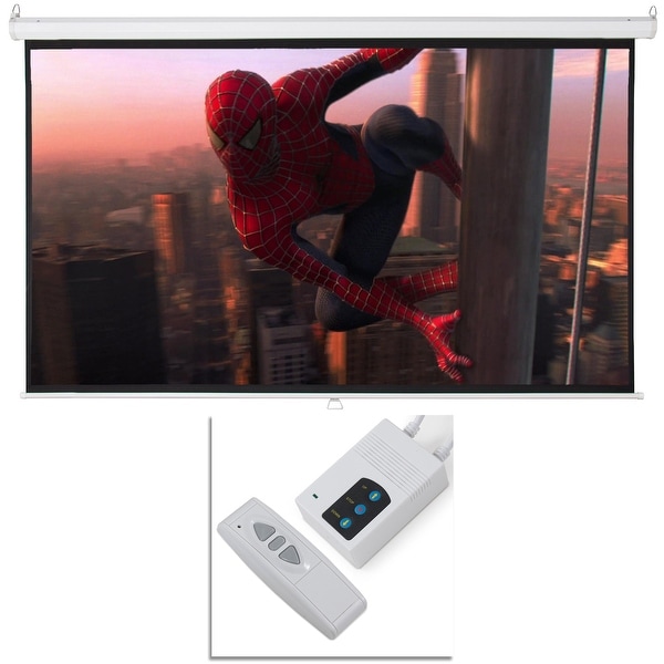 Onebigoutlet 100" Foldable Electric Motorized Projector Screen wtih Remote Control, 16:9