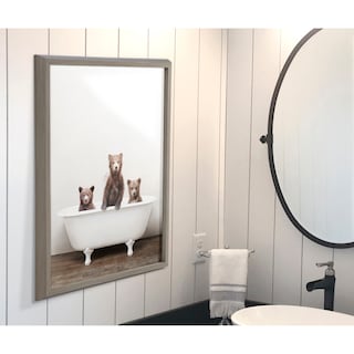 Kate and Laurel Blake Bears in Bathtub Printed Glass by Amy Peterson
