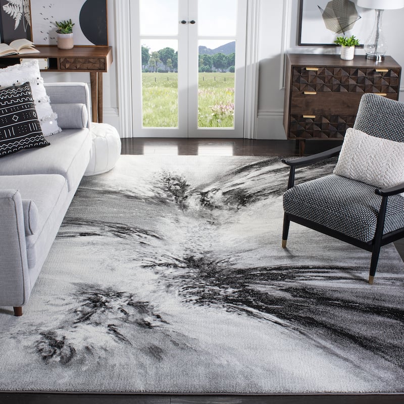 SAFAVIEH Glacier Latrina Modern Abstract Rug - 10'6" x 14' - Grey/Multi