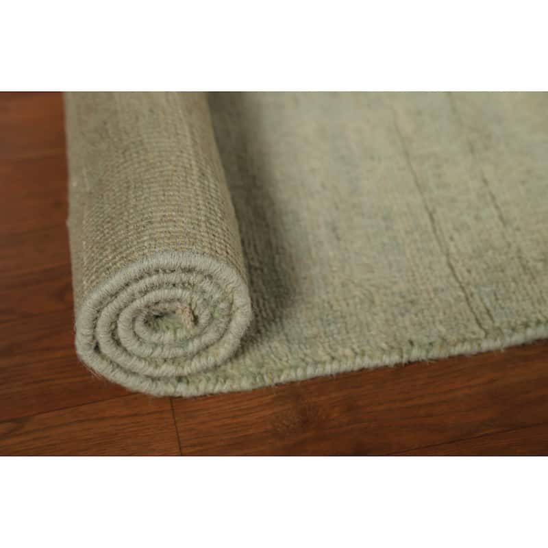 Hand Knotted Oriental 100% Wool Carpet Modern Modern Green Gabbeh Area Rug - 4' 9'' X 3' 2''