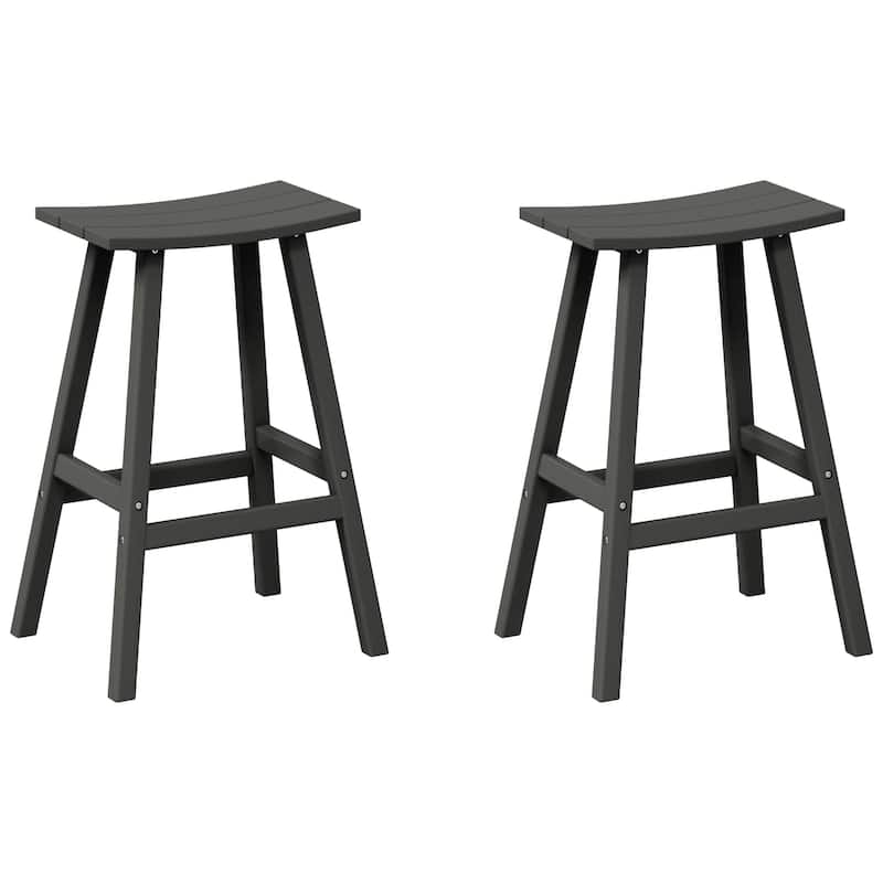 Laguna Hdpe All Weather Outdoor Patio 29" Saddle Seat Bar Stool (Set Of 2)