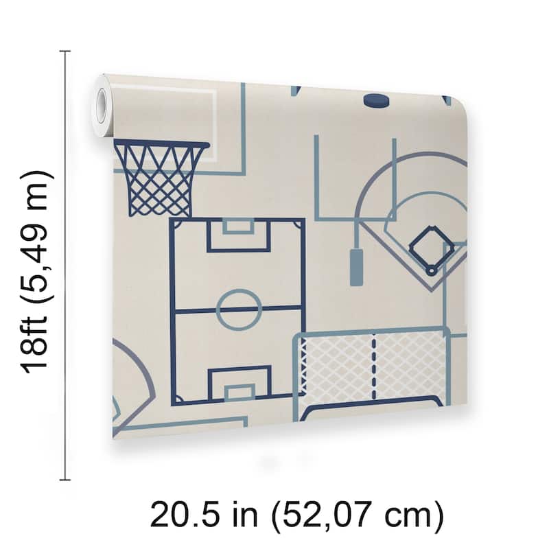 Veer Decor Sports Play Zone Peel and Stick Wallpaper