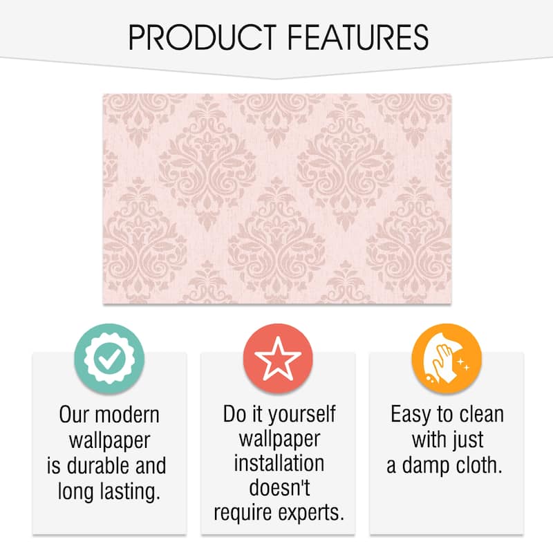 SUSSEXHOME Removable Wallpaper-Waterproof, Strippable, Light Resistance & Cleanable Wall Paper Roll-Wallpaper-Ottoman