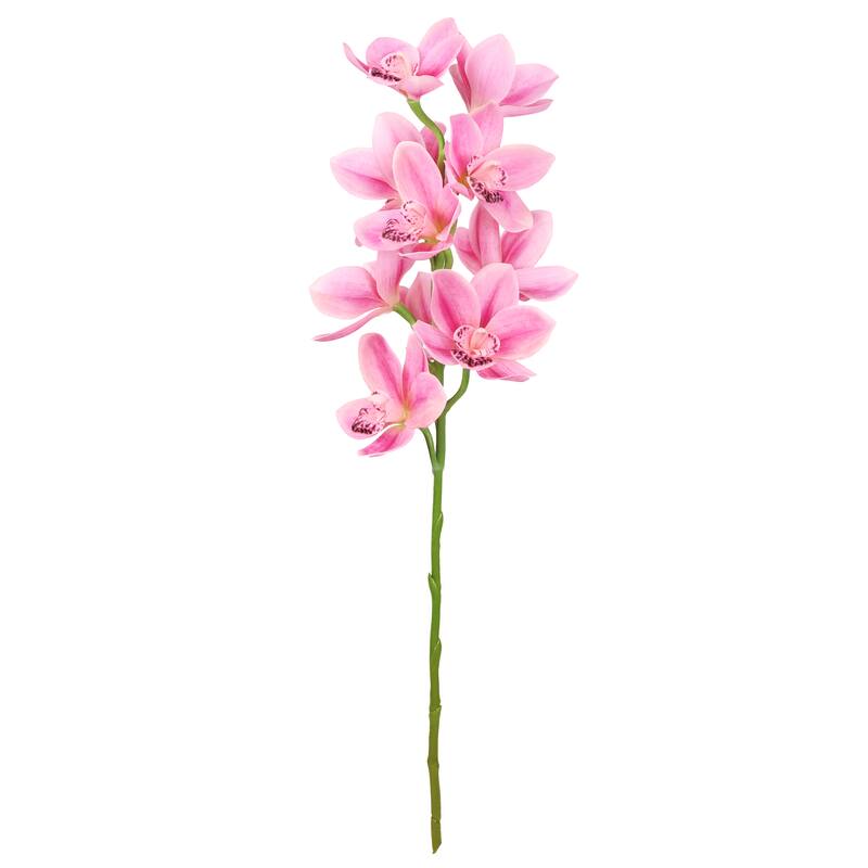 Set of 2 Large Fuchsia Pink Artificial Cymbidium Orchid Flower Stem Spray 31in - 31" L x 7" W x 7" DP