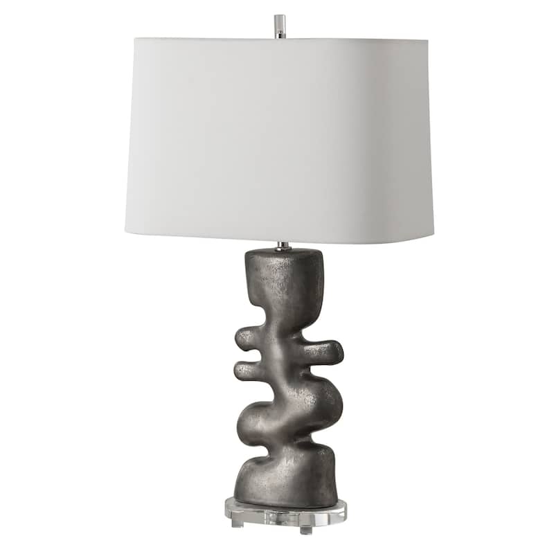 Free Flowing Table Lamp with Drum Shade - 28.5" - Nickel Finish