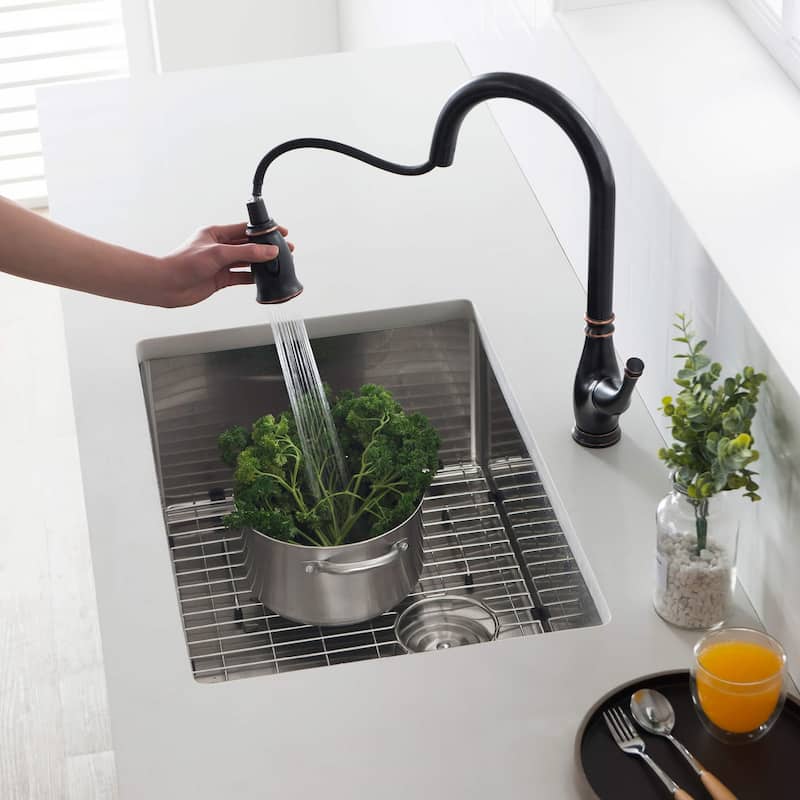 Handcrafted Undermount Single Bowl Stainless Steel Kitchen Sink