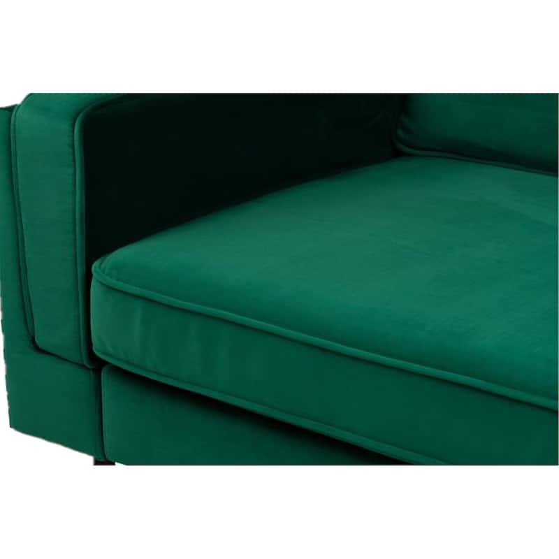 Green velvet Arm Chair With Golden Finish legs