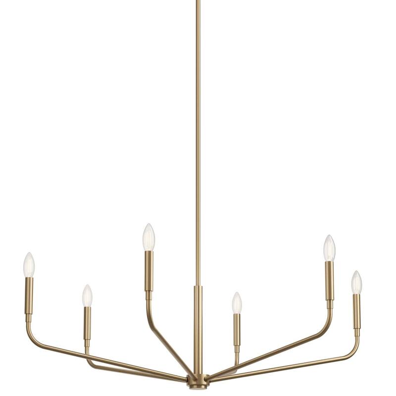 Kichler 52719 Madden 6 Light 38" Wide Taper Candle Style Chandelier - Champagne Bronze