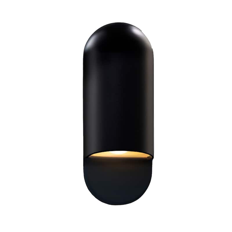 Justice Design Group Ambiance Carbon Matte Black Small ADA Capsule Wall Sconce