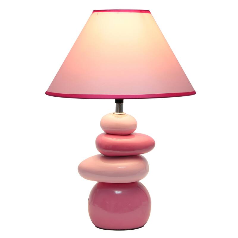 14.04 in. Pink Finish Table Lamp with Pink Shade, Sturdy Table Lamp for Living Rooms and Bedrooms