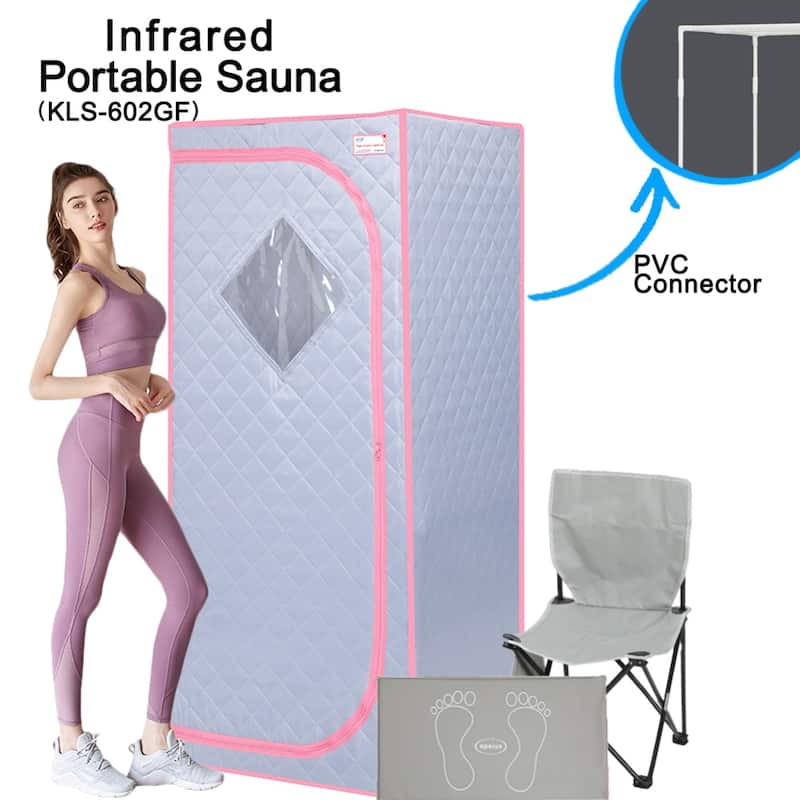Portable Infrared Sauna Tent with Foldable Chair and Reading light