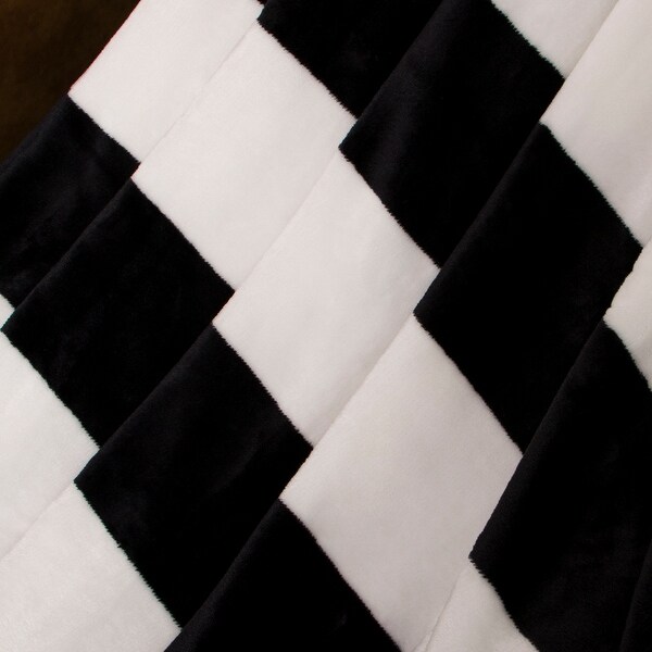 black and white fleece throw