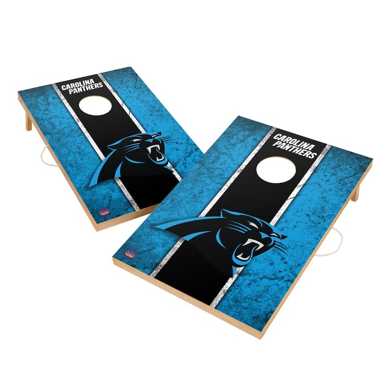 Vintage Carolina Panthers NFL 2x4 Tailgate Cornhole Boards - Include Case & Lights