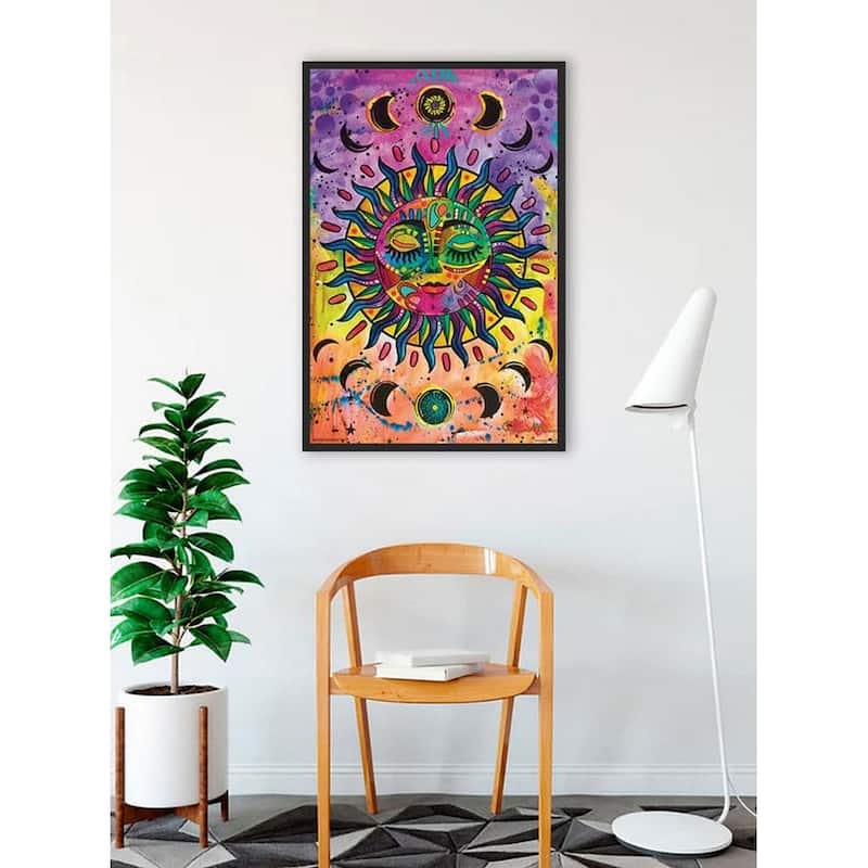 Sun Artwork by Dean Russo Framed Poster - 24 x 36 Inch