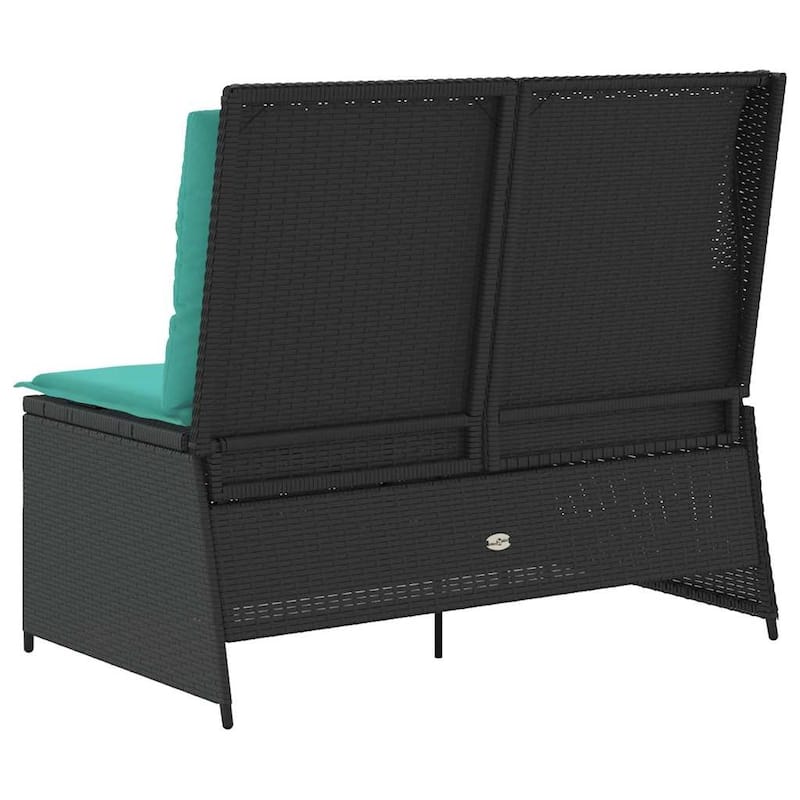 vidaXL Garden Bench with Cushion Brown Poly rattan - 26 x 43 x 37