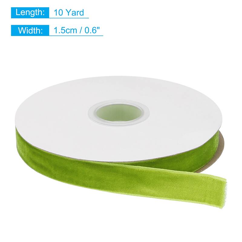 Velvet Ribbon 1 1/2 Inch Single Face Spool Silky for DIY Crafts - Fresh Green - 5/8 Inch x 10 Yard