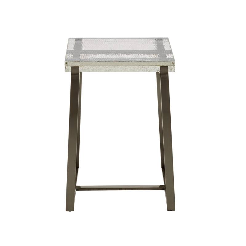 Vardo Stainless Steel Cast Glass Top Table by iNSPIRE Q Modern