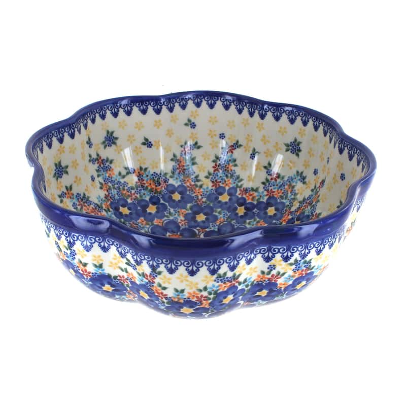 Blue Rose Polish Pottery 70 Vena Large Scallop Bowl