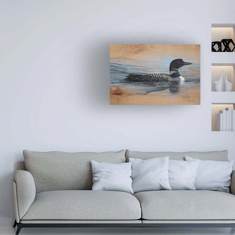 Jim Brune 'Loon Reflection' Canvas Art