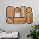 preview thumbnail 1 of 4, Brown Bamboo Shapes Geometric Wall Decor with Slatted Wood Design Brown
