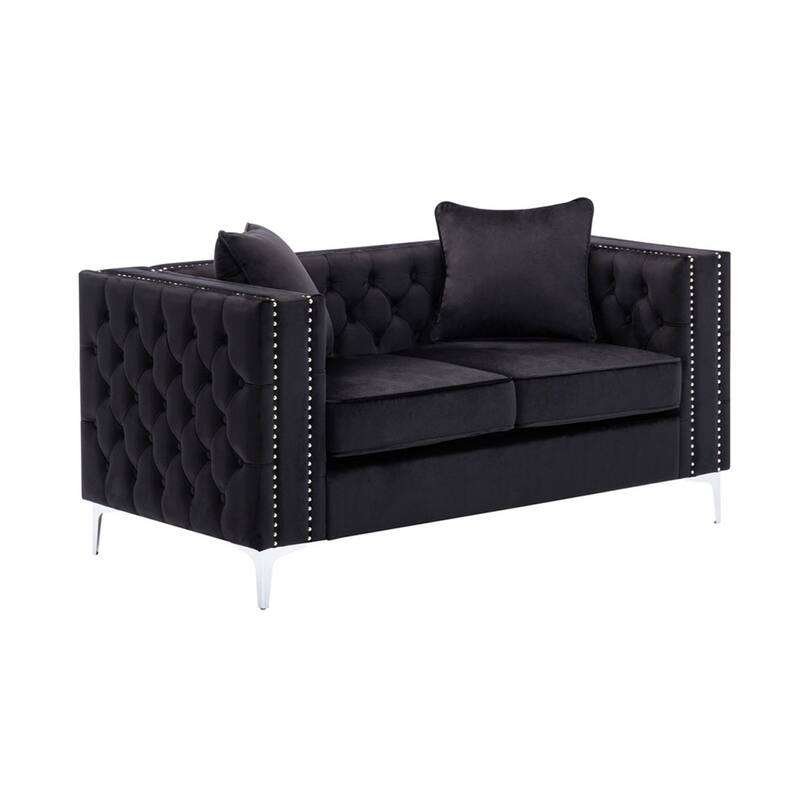 Velvet Loveseat with Button Tufted