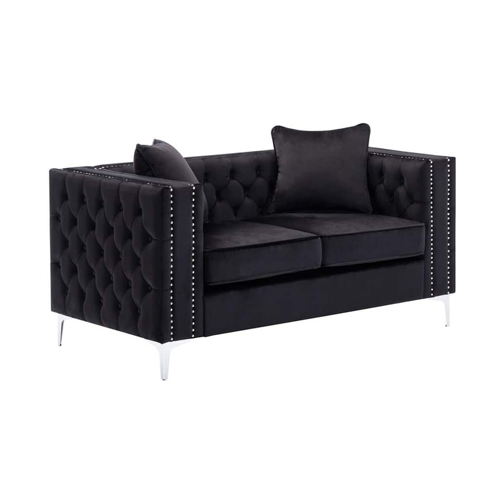 Velvet Loveseat with Button Tufted