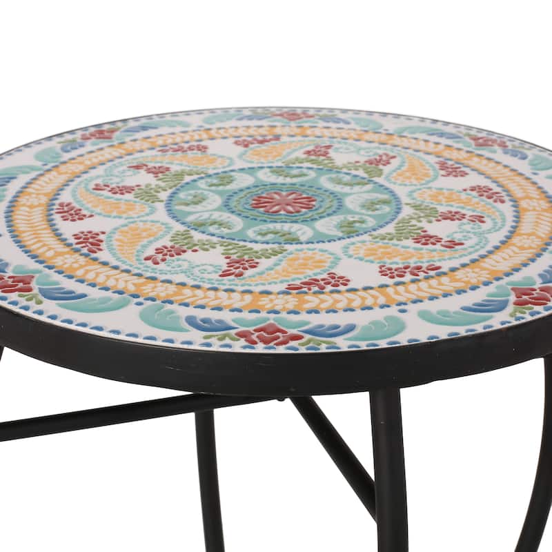 La Crescenta Outdoor Side Table with Tile Top by Christopher Knight Home
