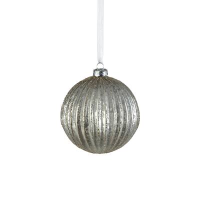 4.75" Matt Ribbed Holiday Ball Ornaments, Set of 4