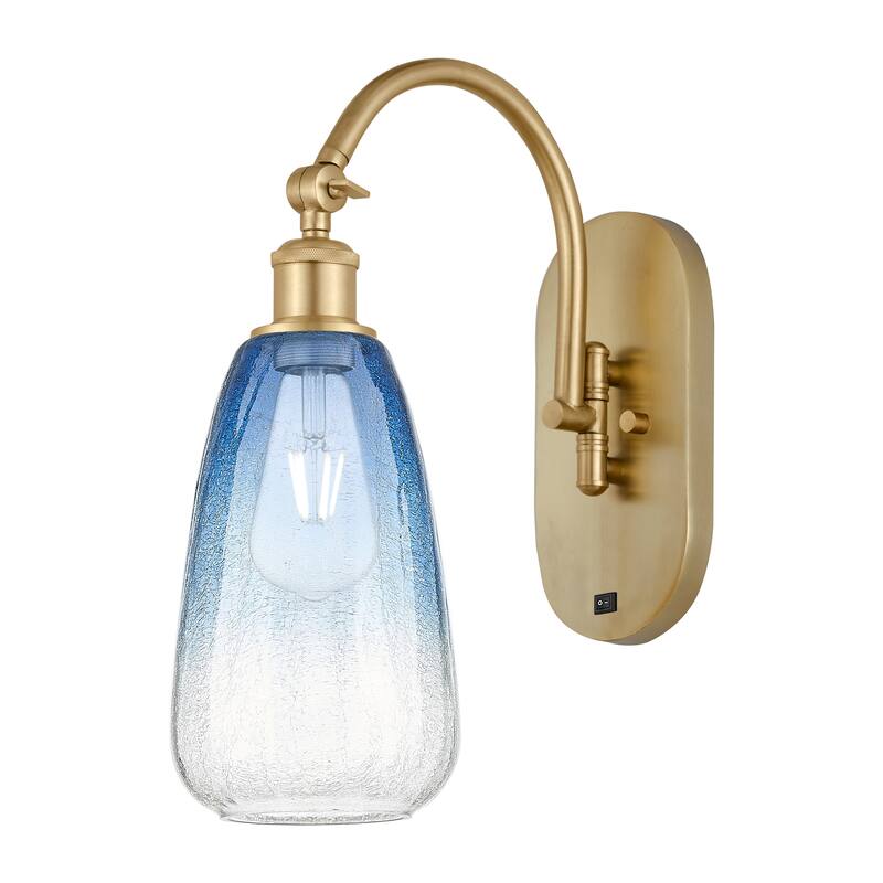 Innovations Lighting Endless Possibilities Ballston - Brookhaven Almond - 1 Light 6" Swiveling Sconce - Satin Gold/Sapphire Blue