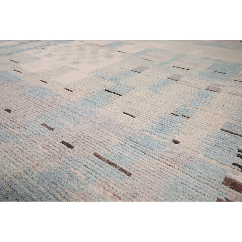 Moroccan Abstract Area Rug Handmade Multi-Color Wool Carpet - 8'10" x 12'0"