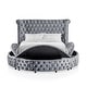 preview thumbnail 8 of 18, Furniture of America Shendae Glam Tufted Velvet Storage Footboard Round Platform Bed