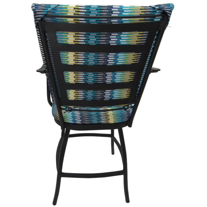 Swivel Counter 26" Bar Stool with a Padded Back - Jenna - Black Frame - 26 inch Seat