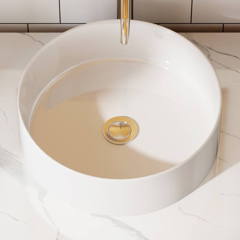 35.43" Floading Single Bathroom Vanities, with 2 Drawers, Glossy Sintered Stone Top, Light Wood