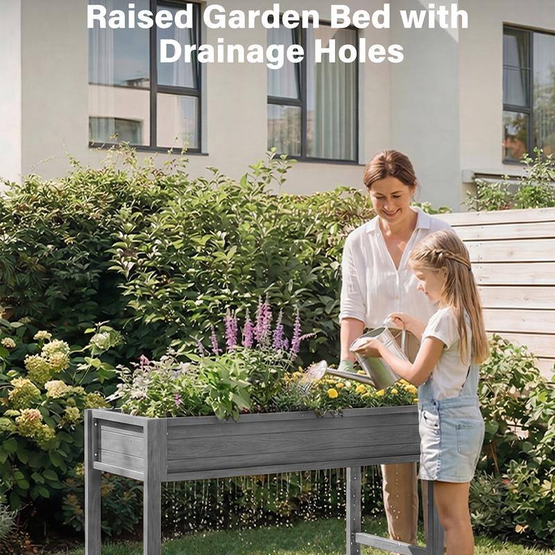 WINSOON All Weather HIPS Raised Garden Bed with Drainage Holes