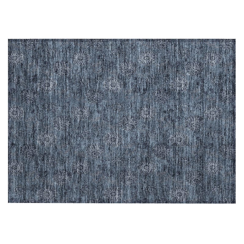 Machine Washable Indoor/ Outdoor Chantille Floral Burst Rug