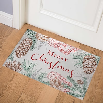 MERRY CHRISTMAS NATURE Indoor Floor Mat By Kavka Designs