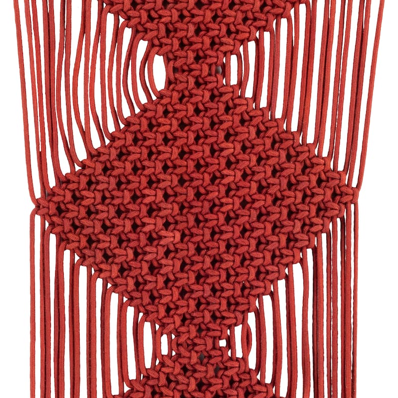 Artistic Weavers Linsey Burgundy Diamond Macrame Wall Hanging - 40"H x 14"W