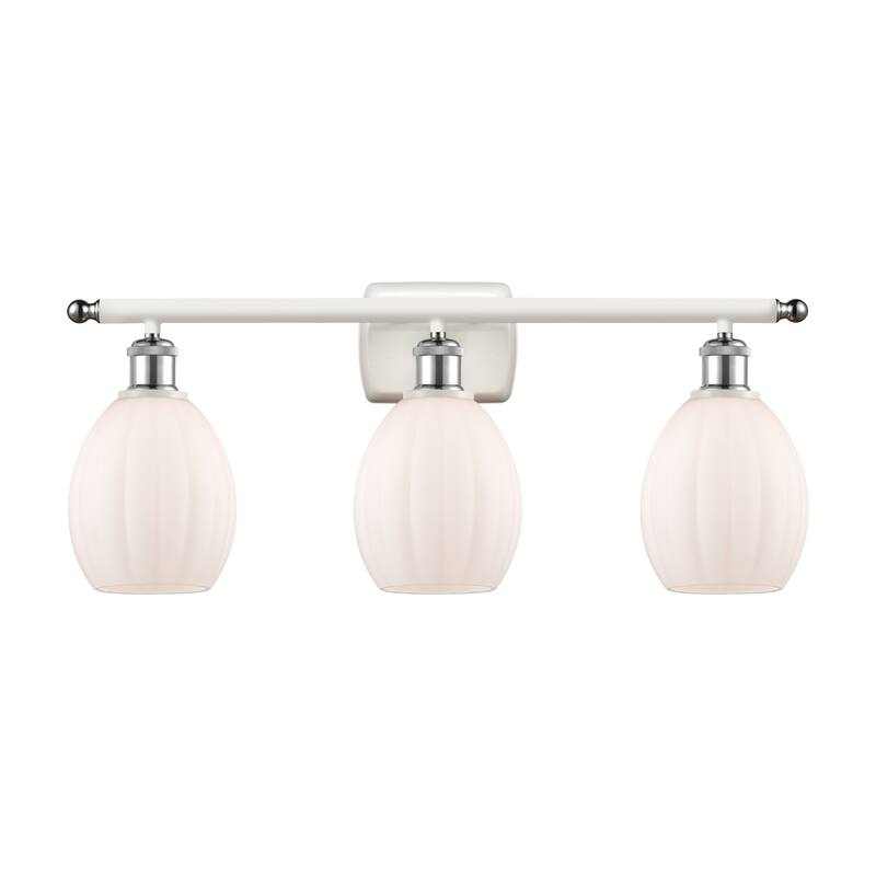 Innovations Lighting Eaton 3 Light 26" Wide Bathroom Vanity Light - White and Polished Chrome / Matte White